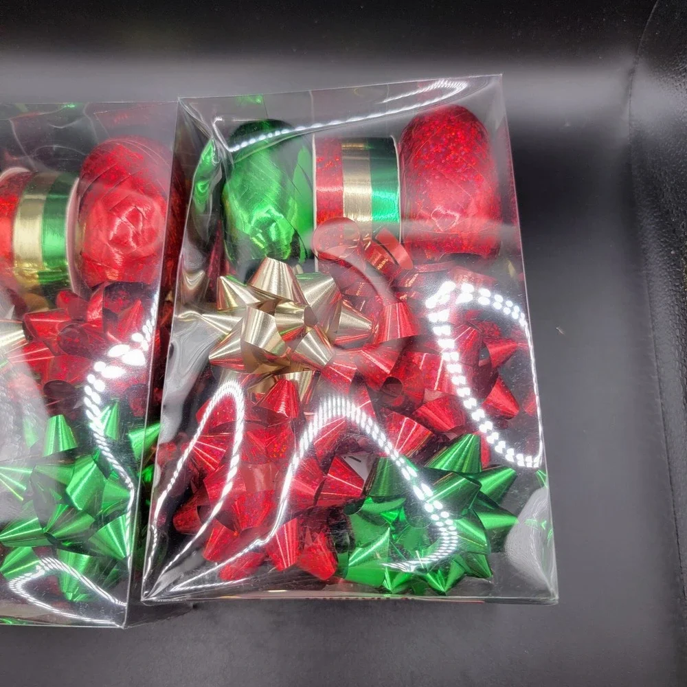 2-Holiday Style Ribbon & Bow Set, 12 ct - Assorted